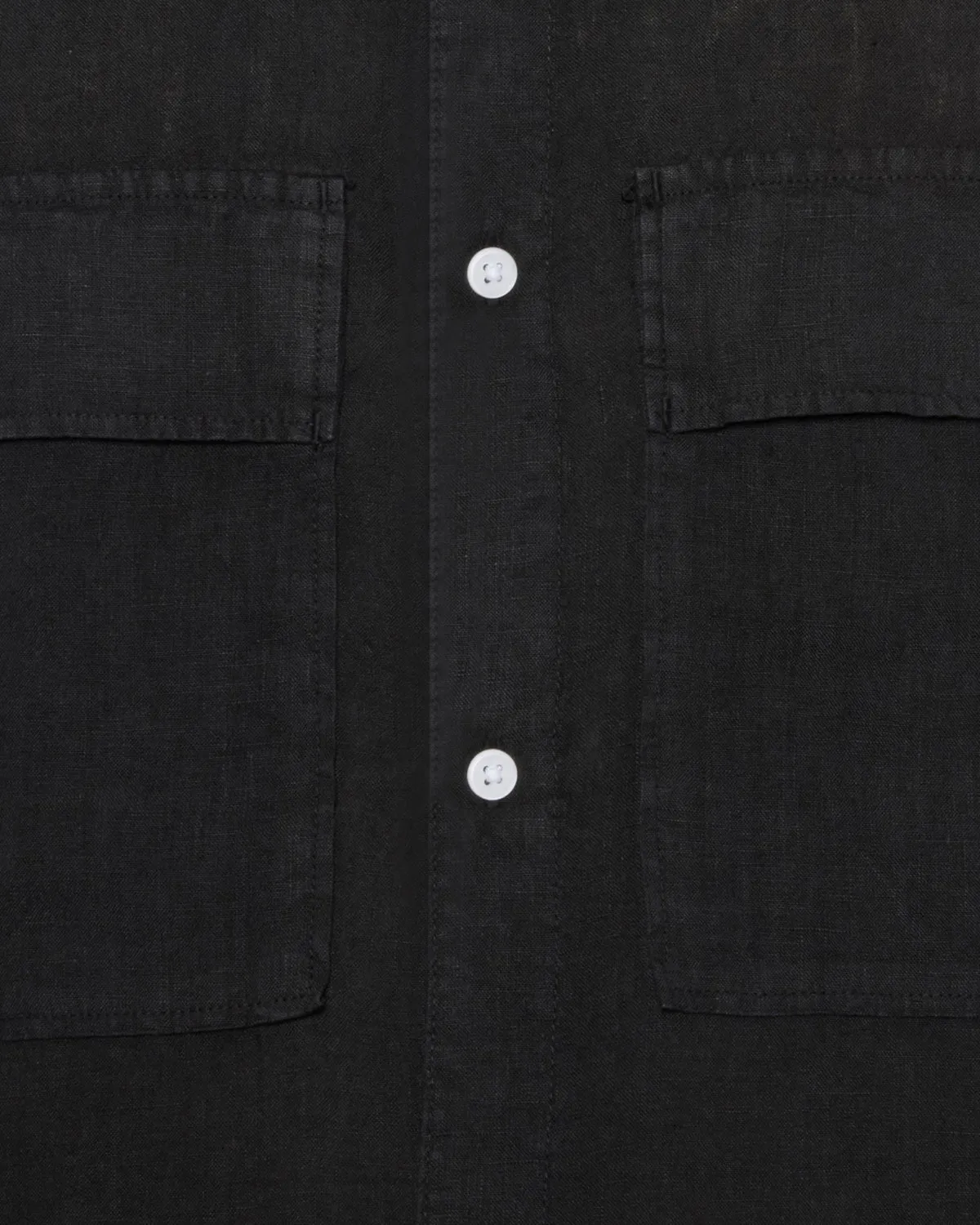 Lando short sleeved linen shirt 4115 - Caviar