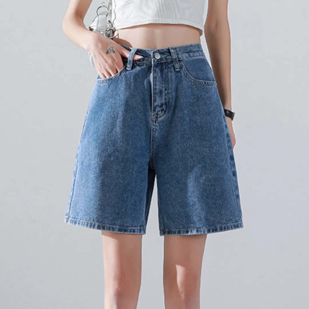 Liesel - Trendy Straight Denim Shorts for Ladies