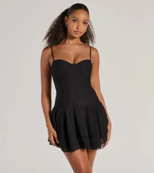 Life Of The Party Tiered Ruffled Skater Dress