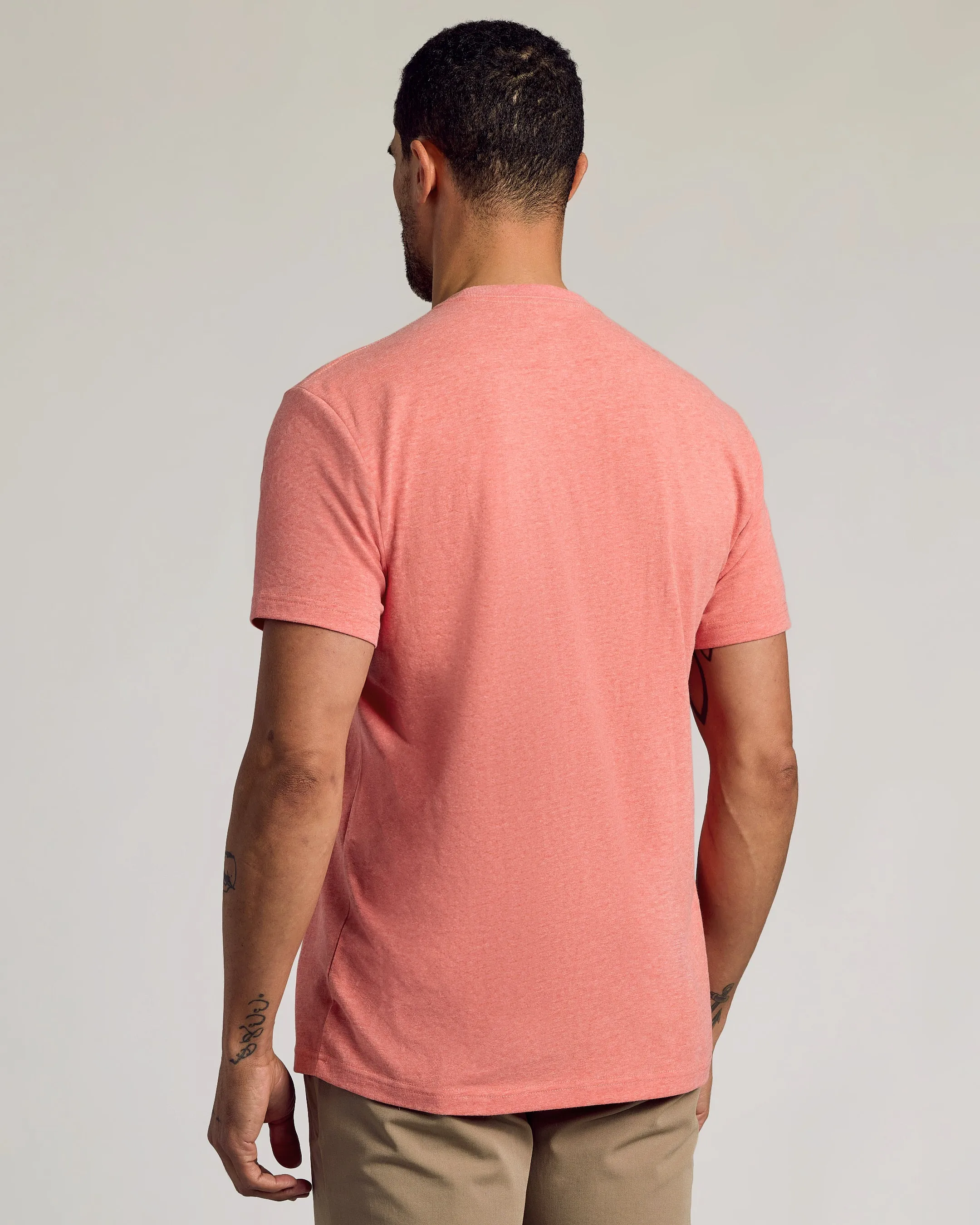 Light Heather Vermilion Short Sleeve Crew Neck Tee