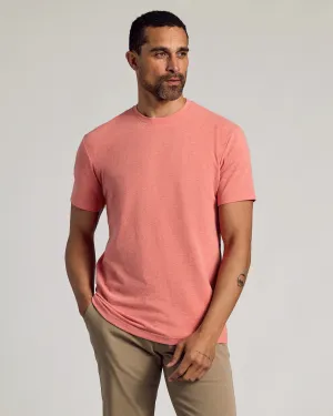 Light Heather Vermilion Short Sleeve Crew Neck Tee