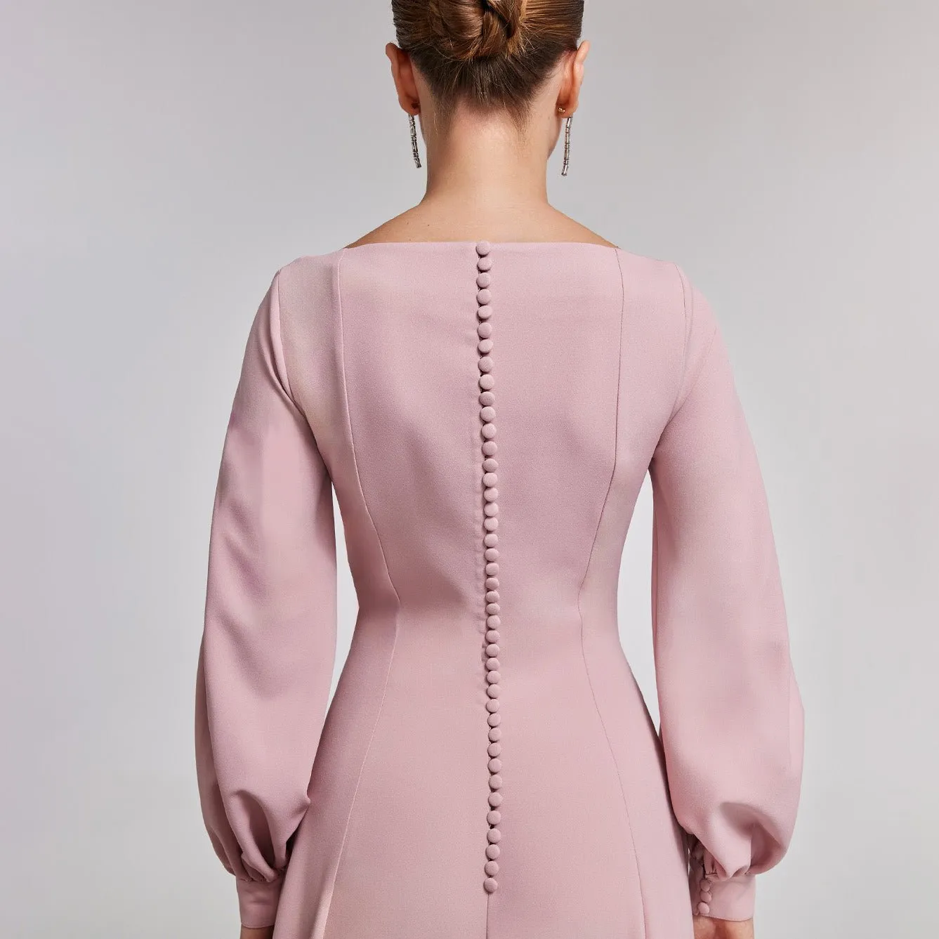 Light Pink Crepe A-Line Gown
