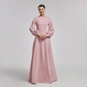 Light Pink Crepe A-Line Gown