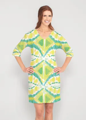 Limeade (17272) ~ Drop Shoulder 3/4 Sleeve V-Neck Dress