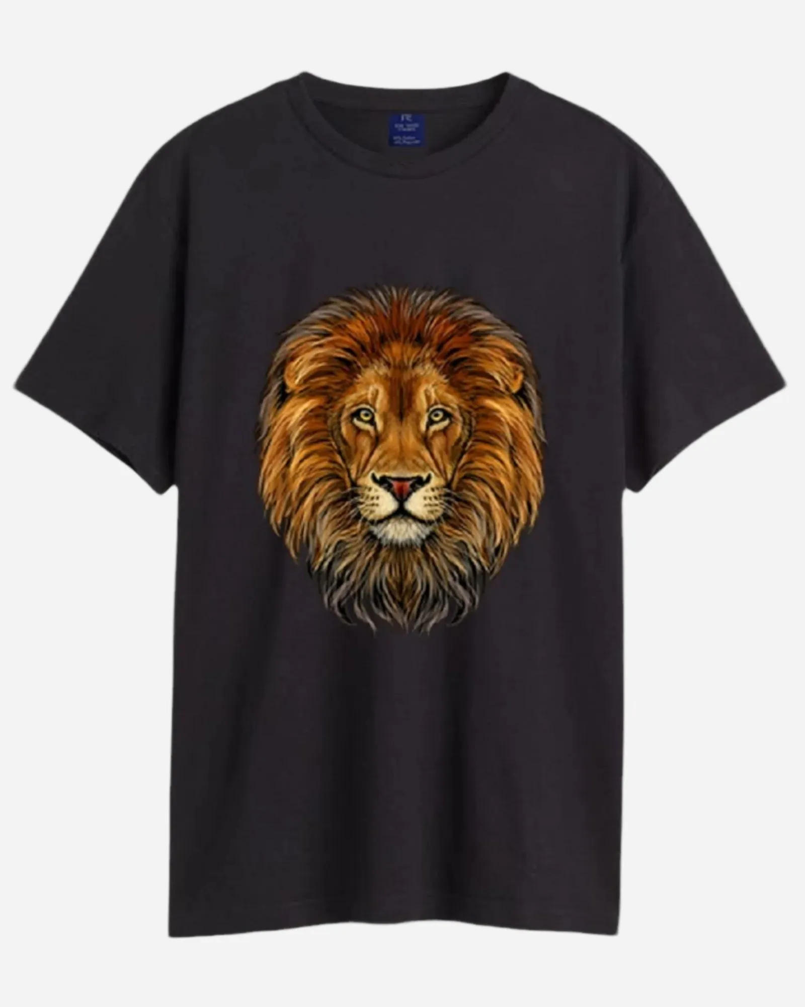 Lion Half Sleeve Crew Neck T-shirt for Men