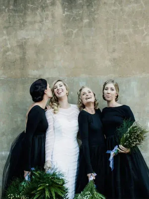 Long Sleeves Jersey Tulle Backless Bridesmaid Dresses, PD0847