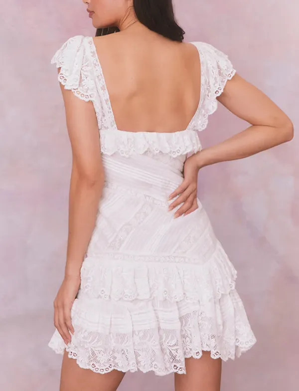 Love Shack Fancy Bensley Dress - True White