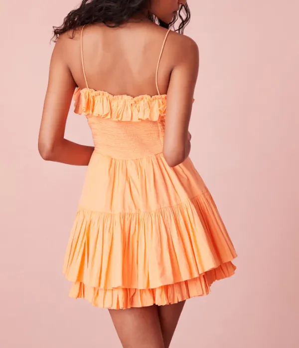 Love Shack Fancy Linny Dress - Tangerine