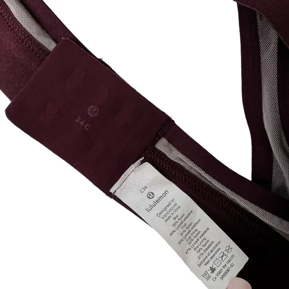Lululemon Awake to Lace Bra Garnet / Barely Beige 34C