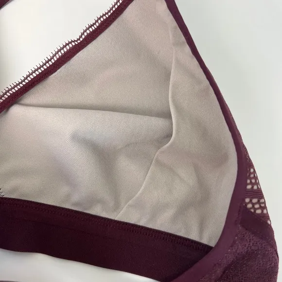 Lululemon Awake to Lace Bra Garnet / Barely Beige 34C