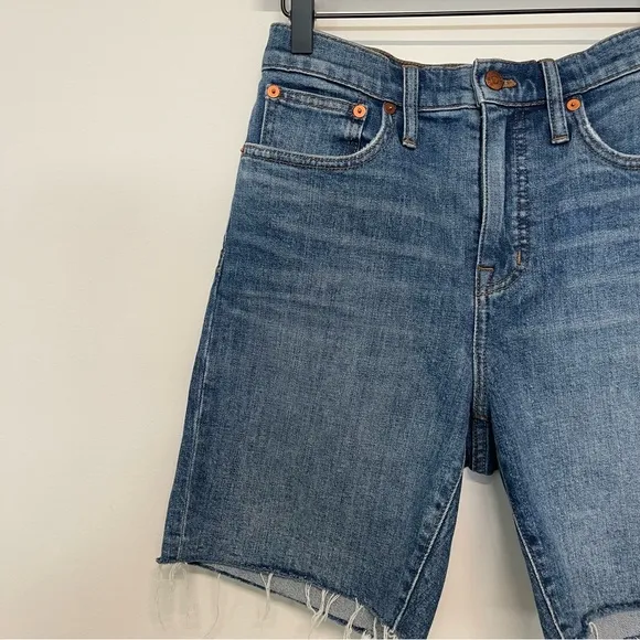 Madewell High-Rise Mid-Length Denim Blue Jean Shorts Women’s Size 26 NWT