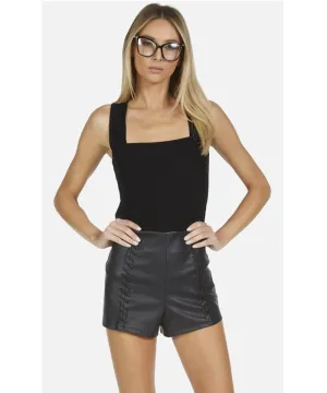 Marco Wide Strap V-Back Top Black