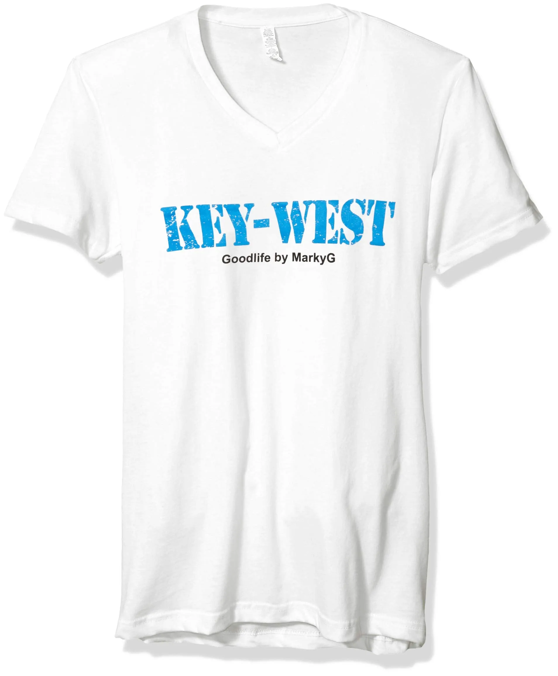 Marky G Apparel Men's Key West Graphic Printed Premium Fitted Sueded Short Sleeve V-Neck T-Shirt