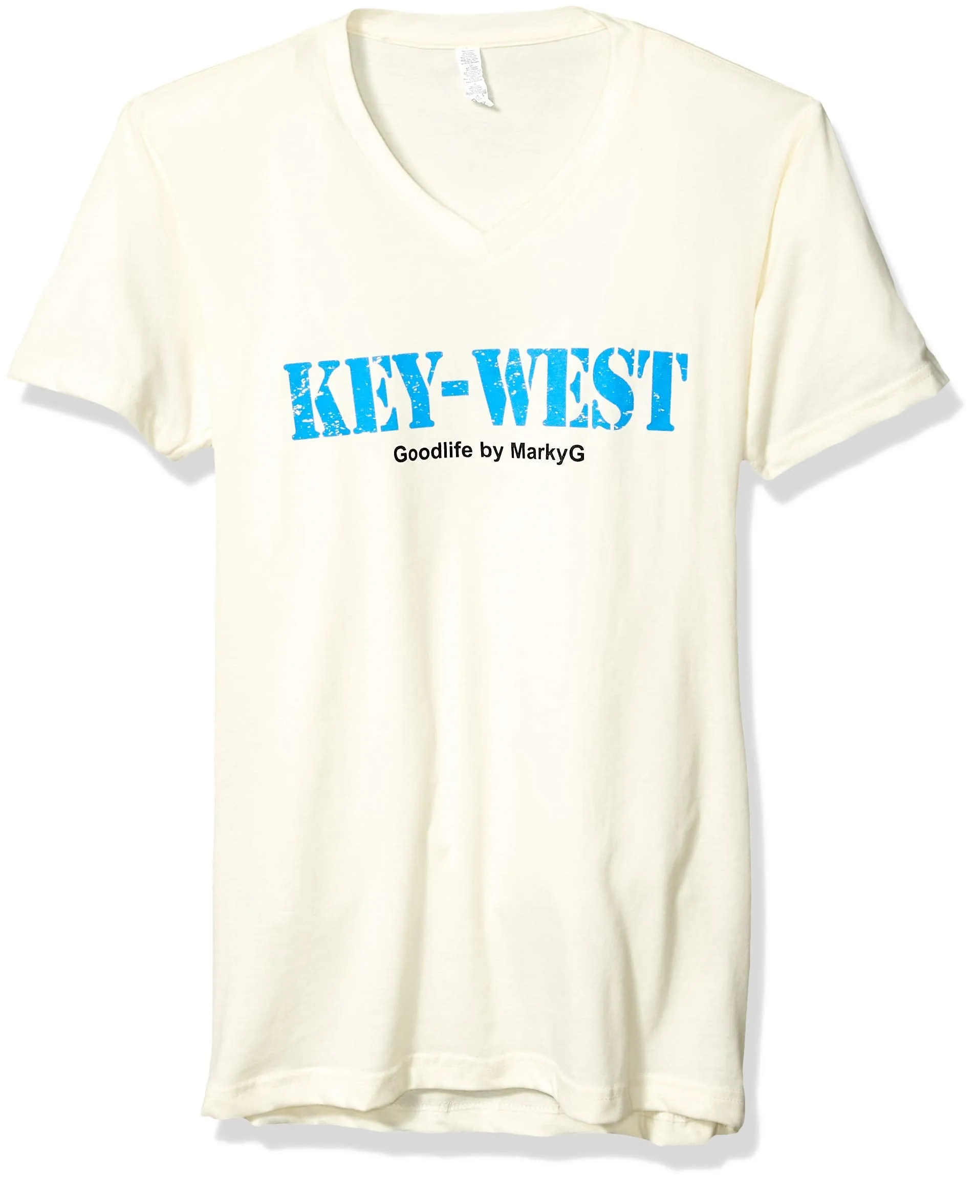 Marky G Apparel Men's Key West Graphic Printed Premium Fitted Sueded Short Sleeve V-Neck T-Shirt