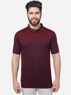 Maroon Solid Slim Fit Polo T-Shirt | JadeBlue