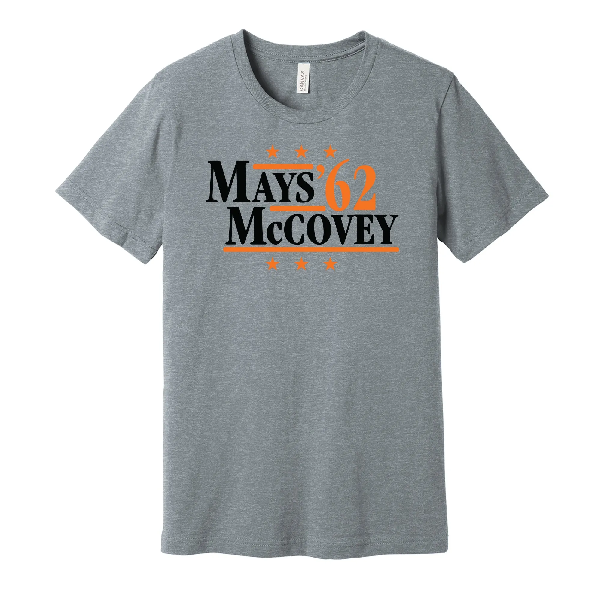 Mays & McCovey '62 - San Francisco Baseball Legends Political Campaign Parody T-Shirt - Hyper Than Hype Shirts