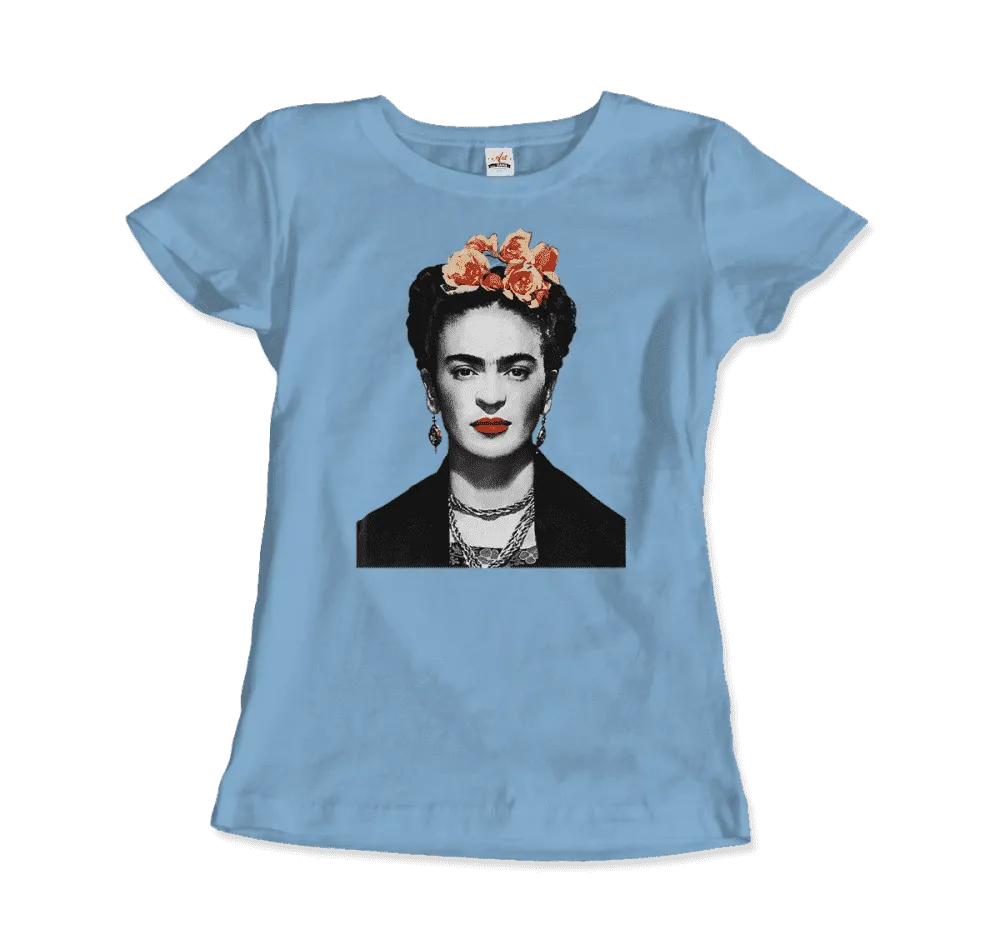 Men's & Women's Frida Kahlo With Flowers Poster Artwork T-Shirt- 6 Colors