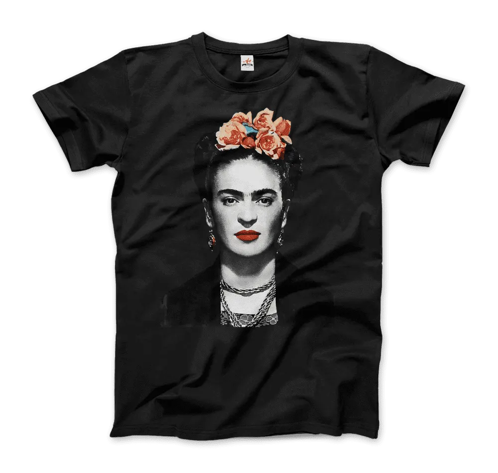 Men's & Women's Frida Kahlo With Flowers Poster Artwork T-Shirt- 6 Colors