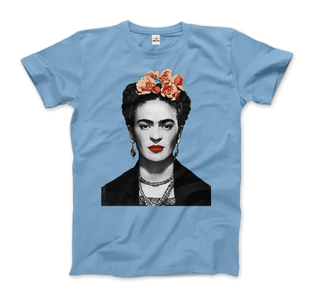Men's & Women's Frida Kahlo With Flowers Poster Artwork T-Shirt- 6 Colors