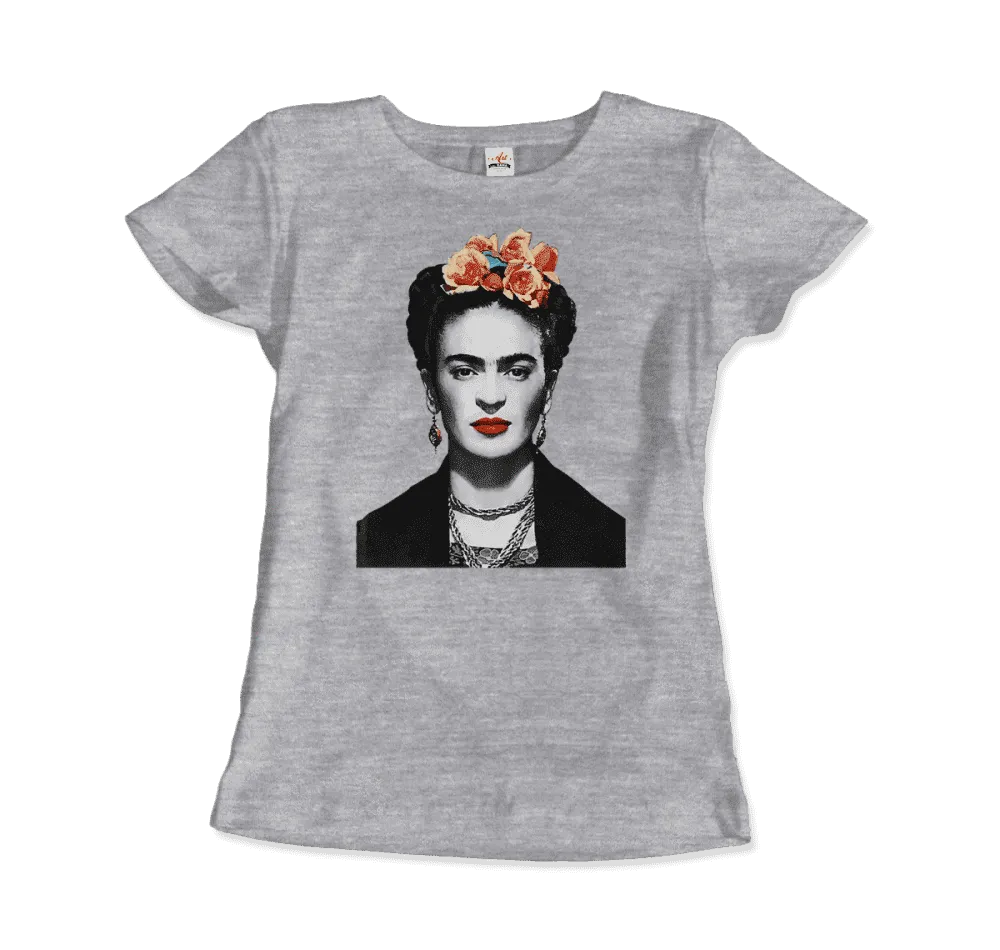 Men's & Women's Frida Kahlo With Flowers Poster Artwork T-Shirt- 6 Colors