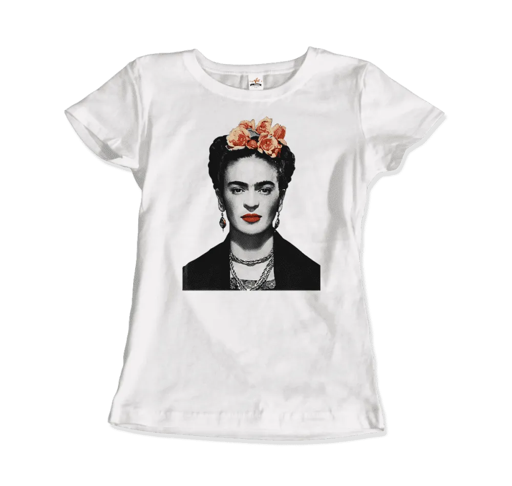 Men's & Women's Frida Kahlo With Flowers Poster Artwork T-Shirt- 6 Colors