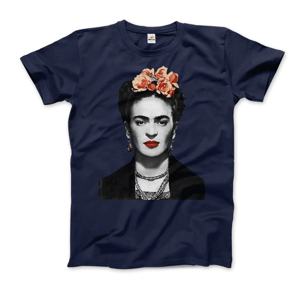 Men's & Women's Frida Kahlo With Flowers Poster Artwork T-Shirt- 6 Colors