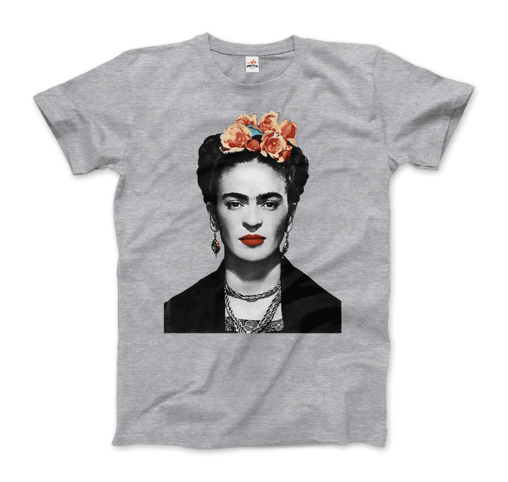 Men's & Women's Frida Kahlo With Flowers Poster Artwork T-Shirt- 6 Colors