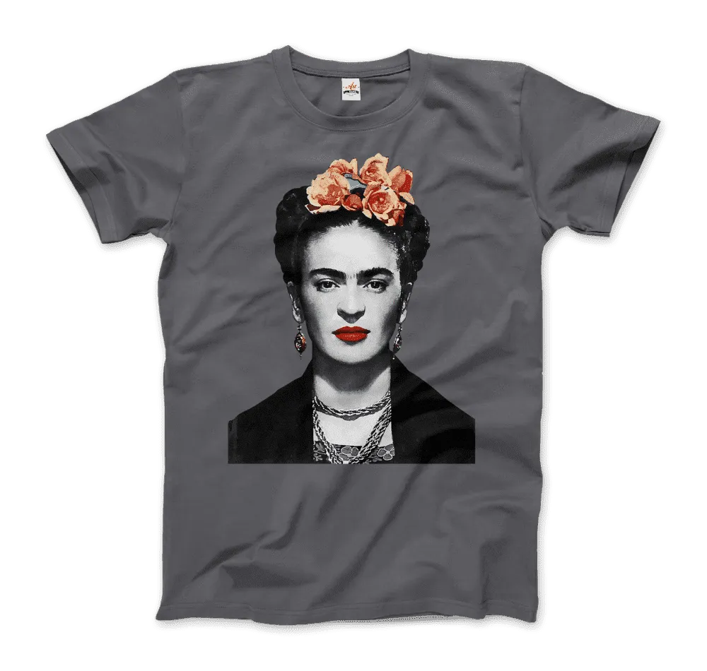 Men's & Women's Frida Kahlo With Flowers Poster Artwork T-Shirt- 6 Colors