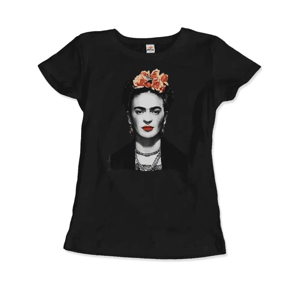 Men's & Women's Frida Kahlo With Flowers Poster Artwork T-Shirt- 6 Colors