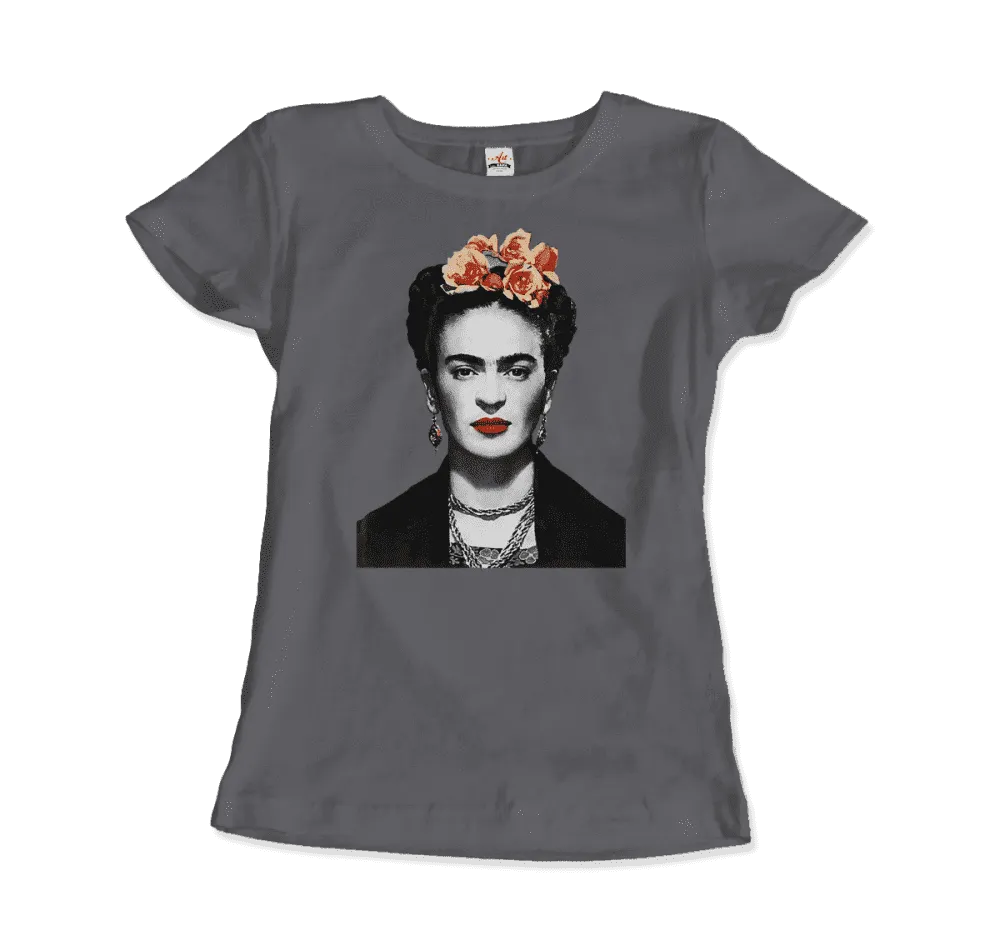 Men's & Women's Frida Kahlo With Flowers Poster Artwork T-Shirt- 6 Colors