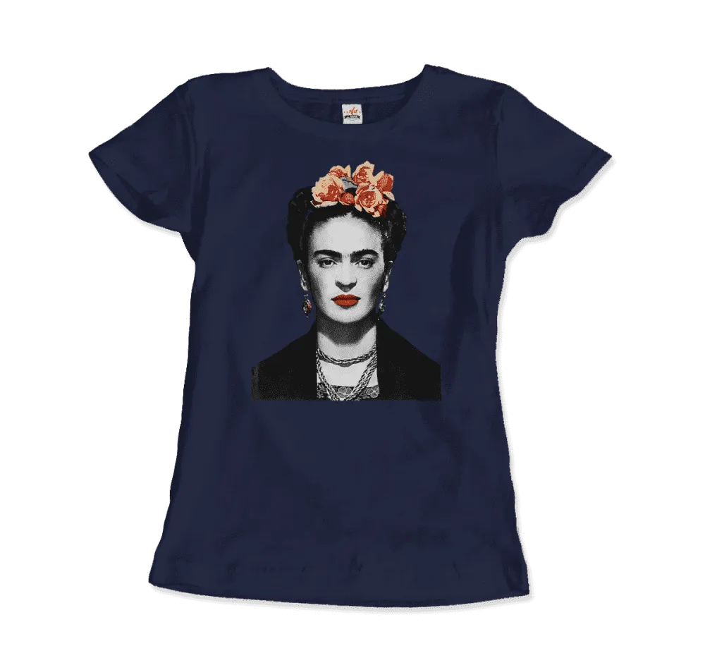 Men's & Women's Frida Kahlo With Flowers Poster Artwork T-Shirt- 6 Colors