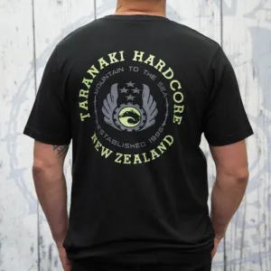 Mens Mountain To Sea T-Shirt - Black/Lime