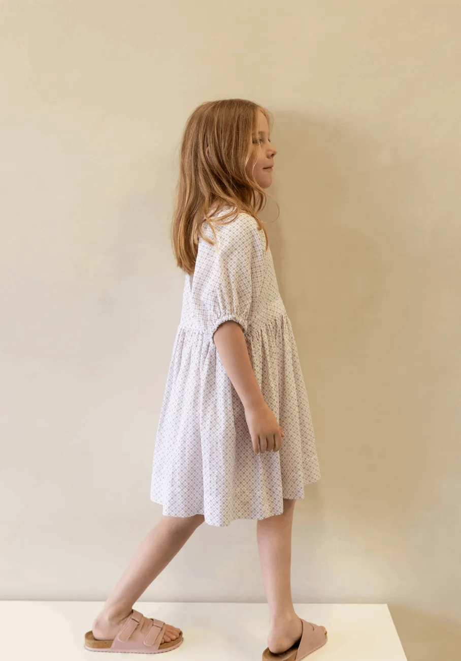 Miann & Co Kids - Keyhole Puff Sleeve Dress - Geo Print