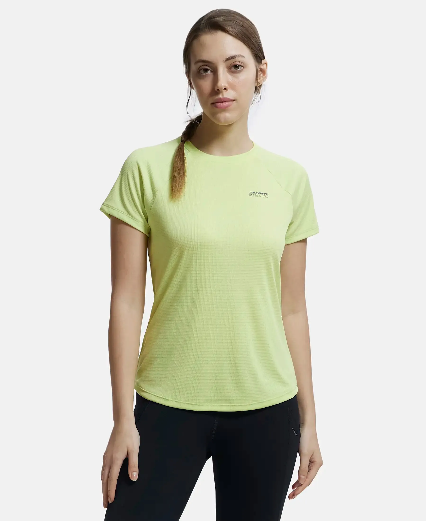 Microfiber Fabric Relaxed Fit Half Sleeve Breathable Mesh T-Shirt - Daiquiri Green