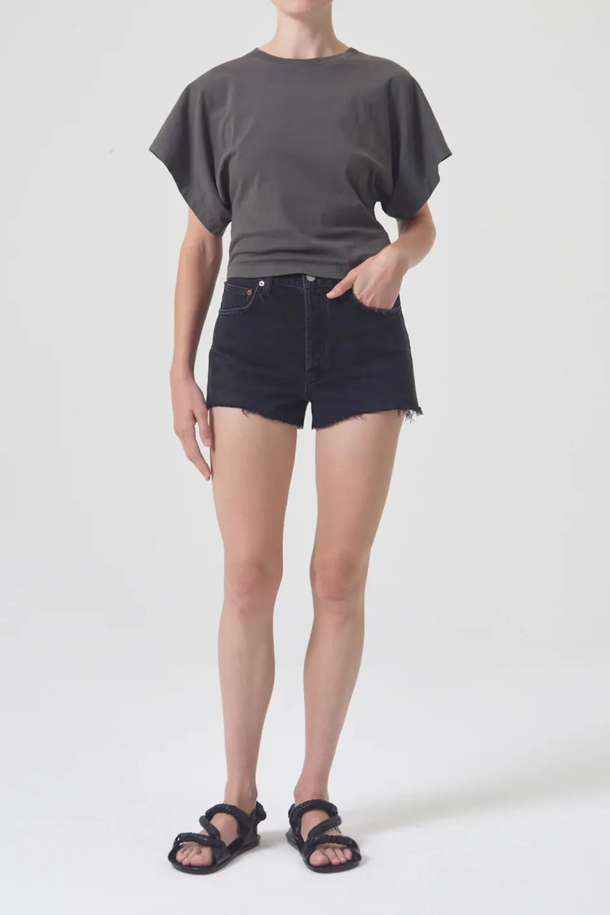 Mila Vintage High Rise Short in Slow Burn