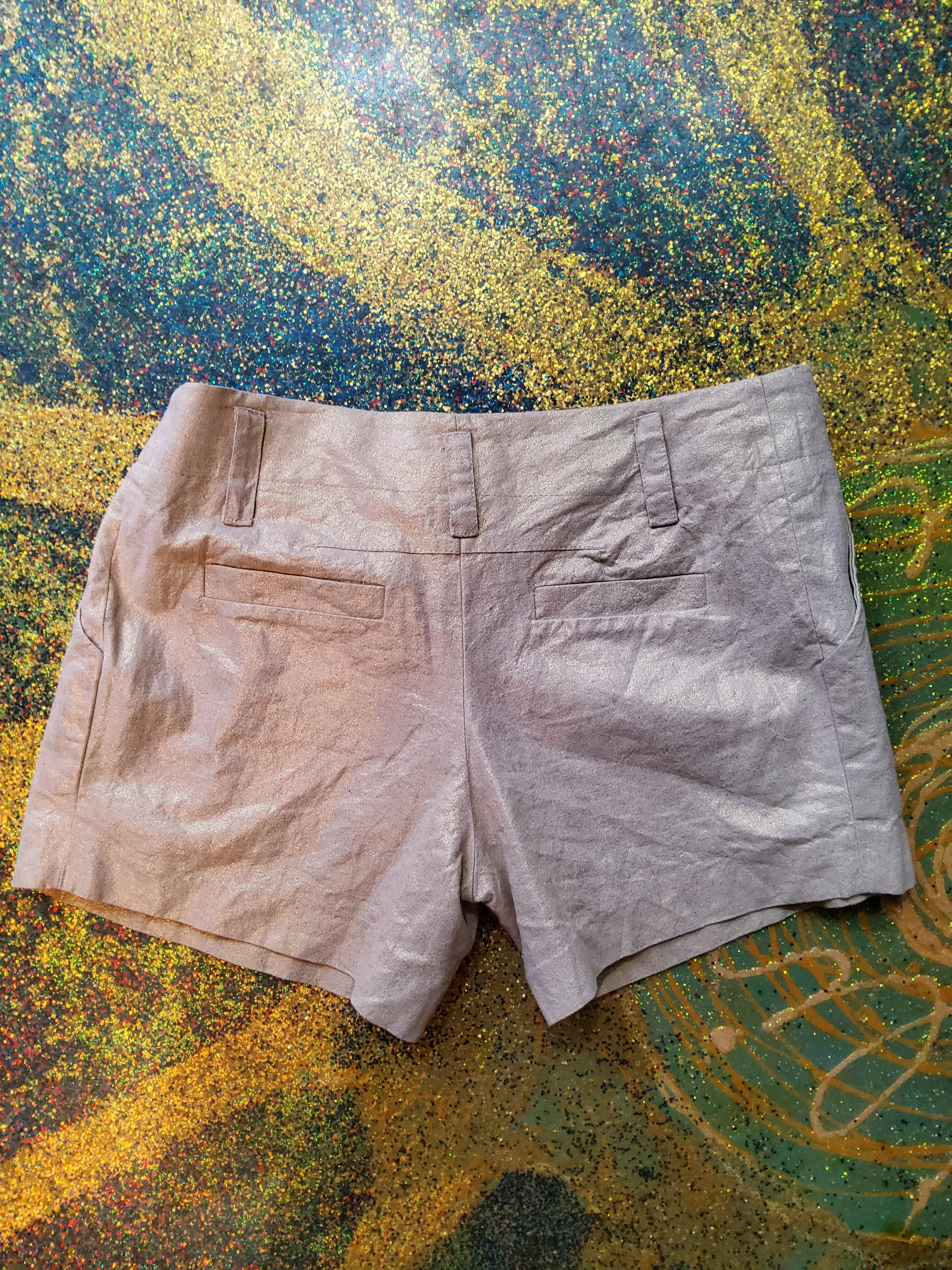 Mini lamè shorts