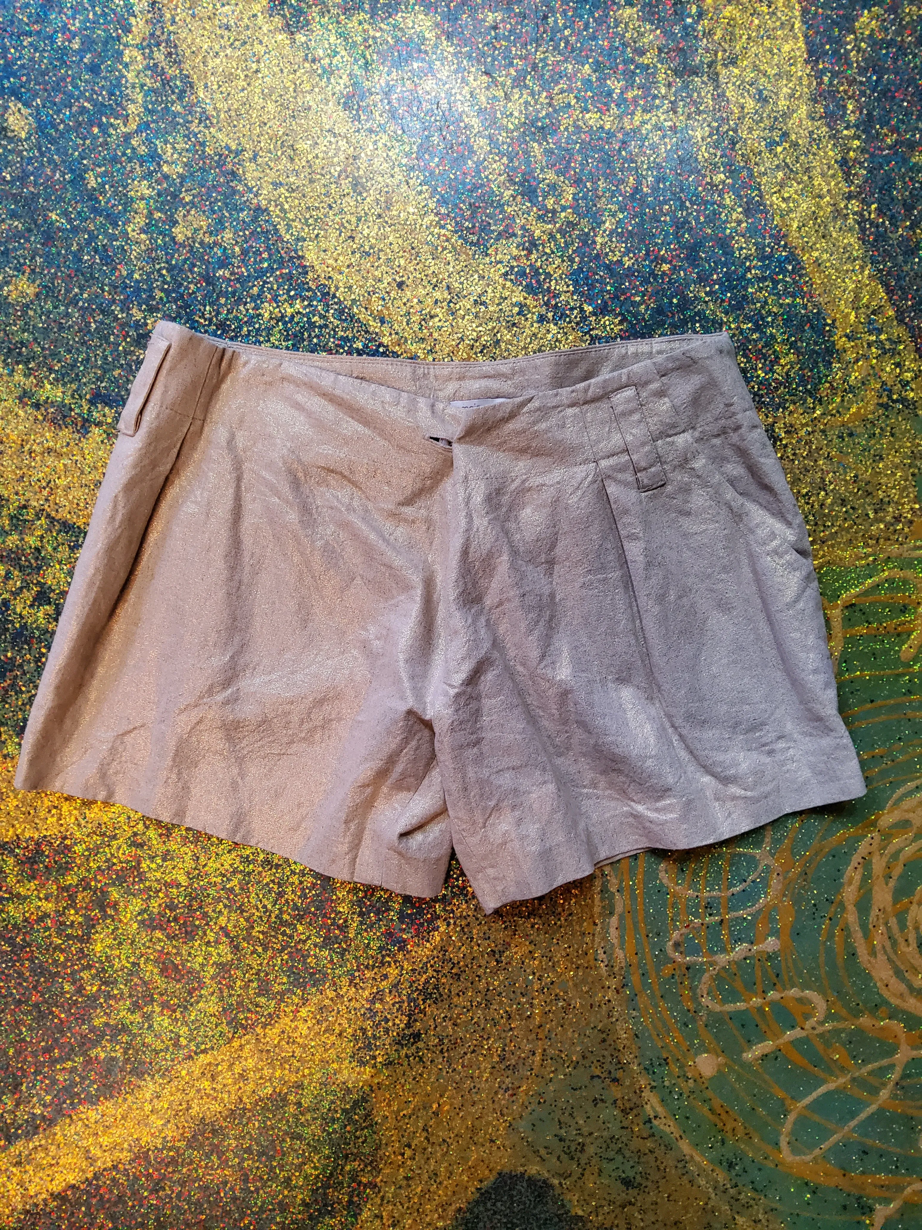 Mini lamè shorts