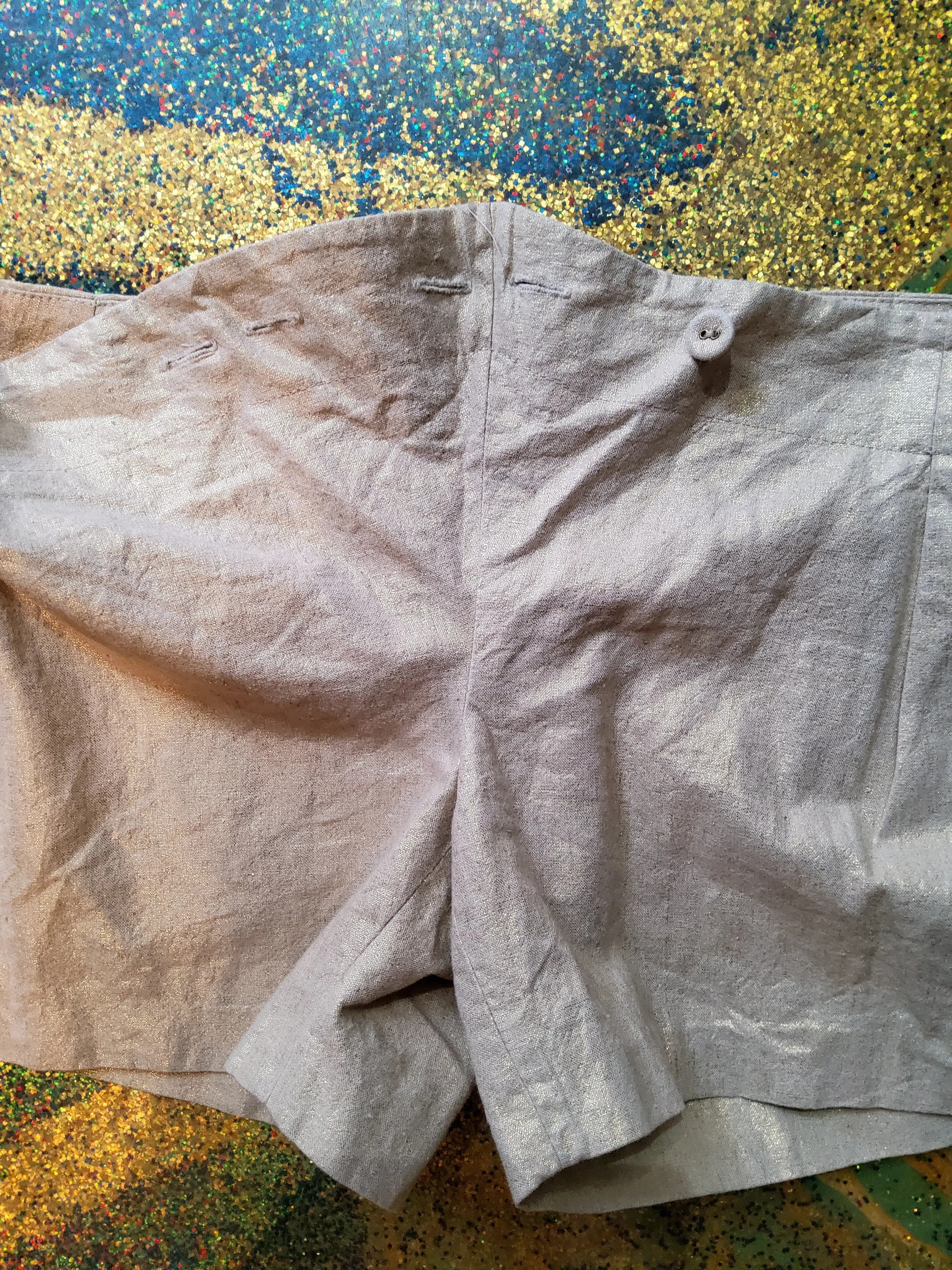 Mini lamè shorts