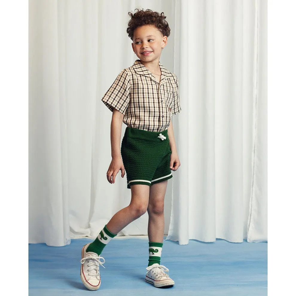 Mini Rodini - Crochet knit shorts - green