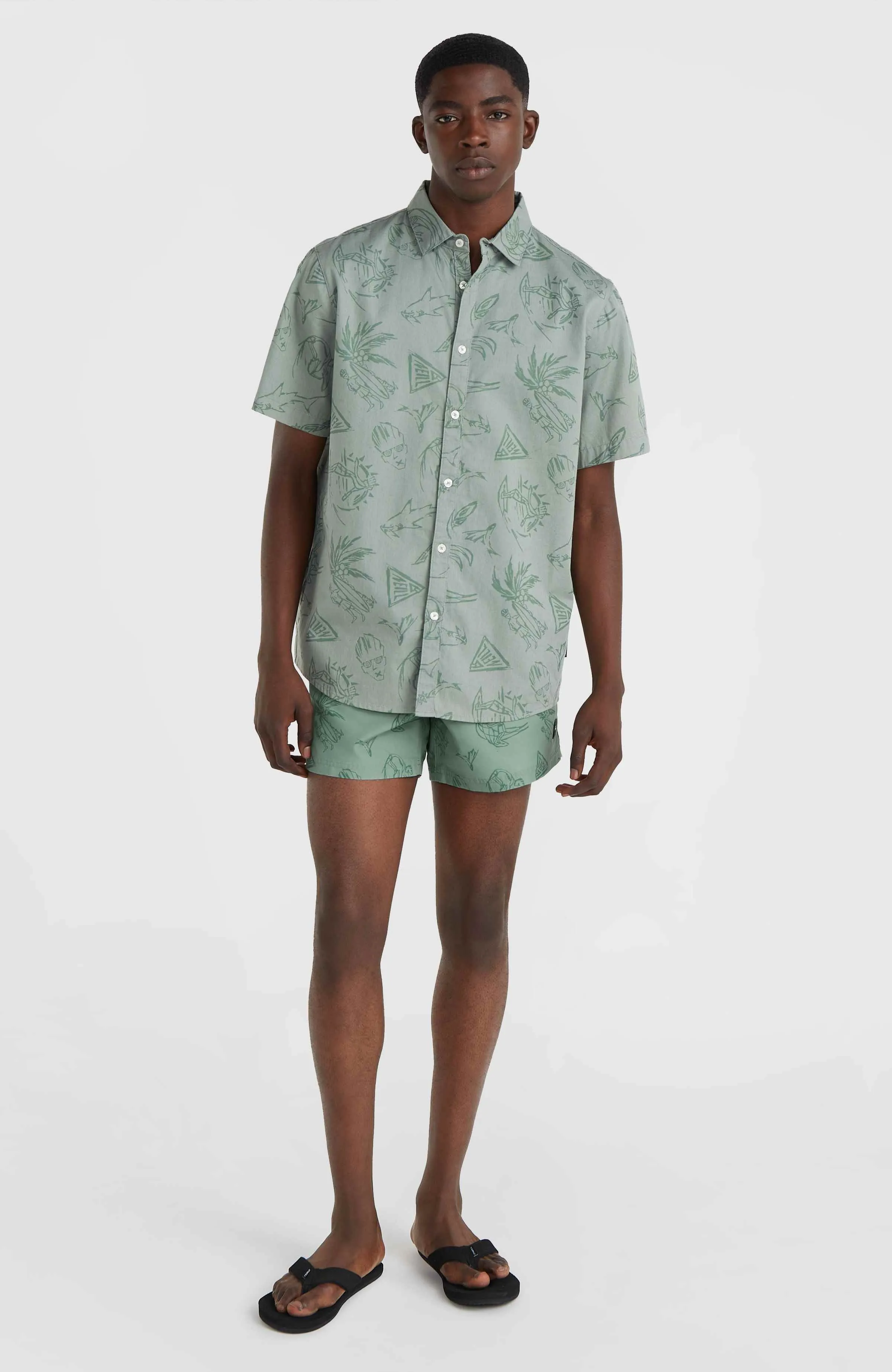 Mix and Match Cali Block 15'' Badehose | Green Vintage Surfer