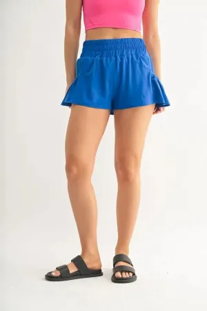 MONO B Smocked High Waist Shorts