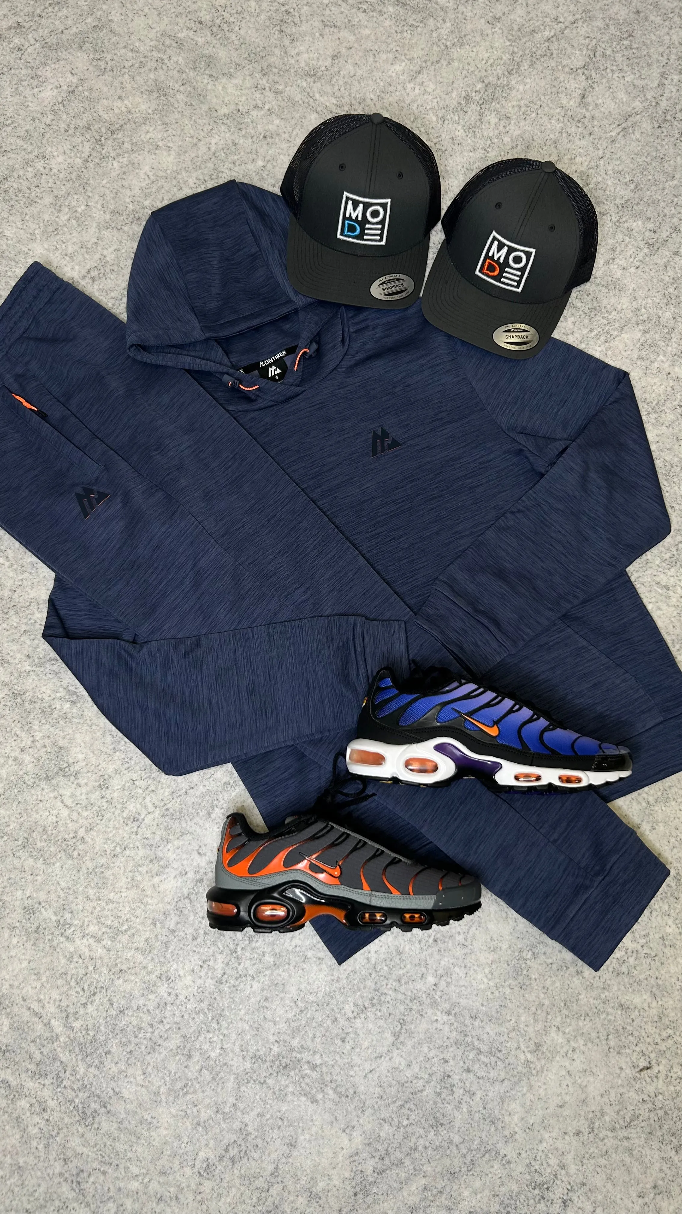 Montirex Rapid Fleece Tracksuit - Navy/Orange