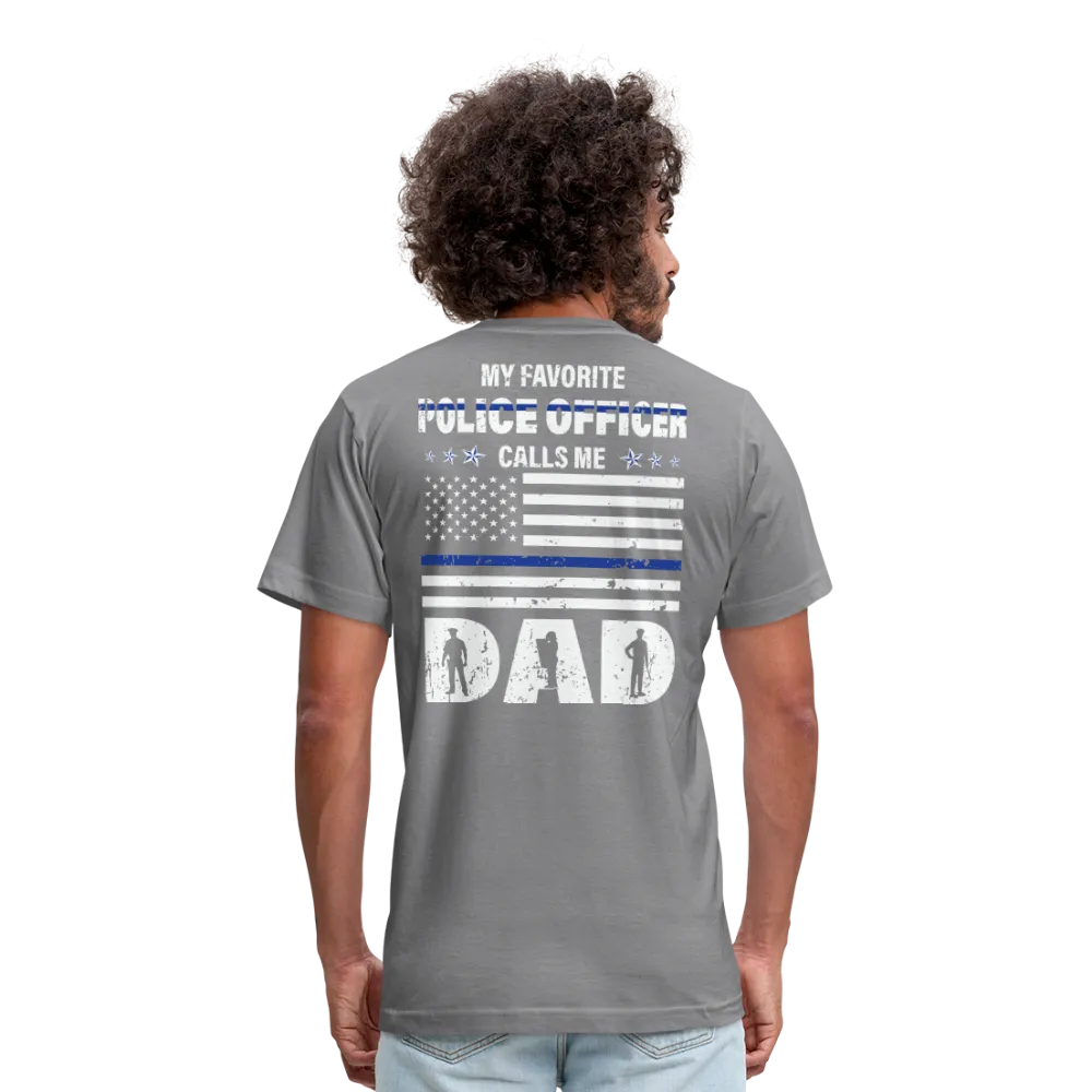 My Favorite Police Officer Calls Me Dad Unisex Jersey T-Shirt by Bella   Canvas  CK3616