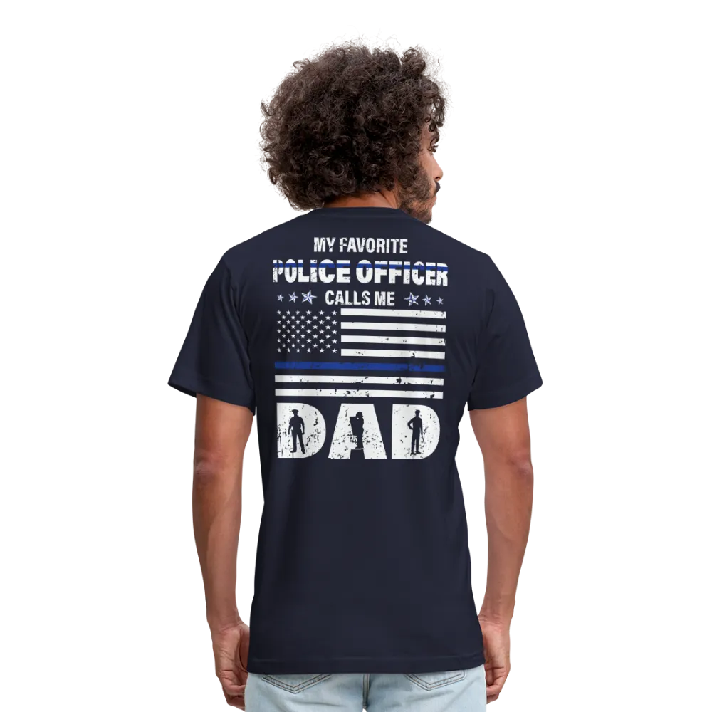 My Favorite Police Officer Calls Me Dad Unisex Jersey T-Shirt by Bella   Canvas  CK3616