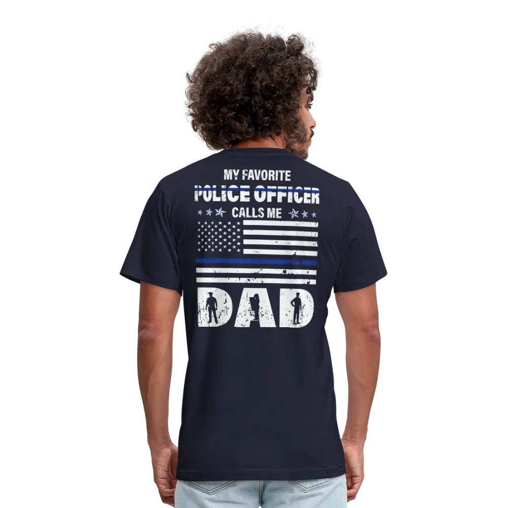 My Favorite Police Officer Calls Me Dad Unisex Jersey T-Shirt by Bella   Canvas  CK3616