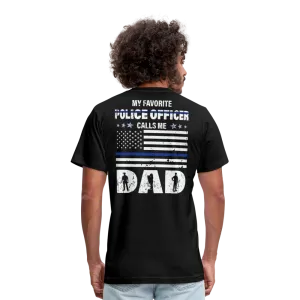 My Favorite Police Officer Calls Me Dad Unisex Jersey T-Shirt by Bella   Canvas  CK3616