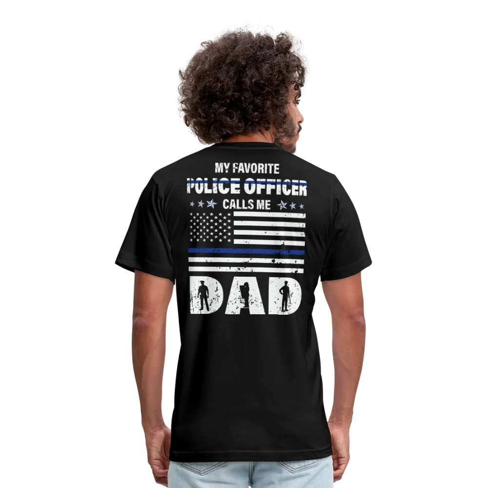 My Favorite Police Officer Calls Me Dad Unisex Jersey T-Shirt by Bella   Canvas  CK3616
