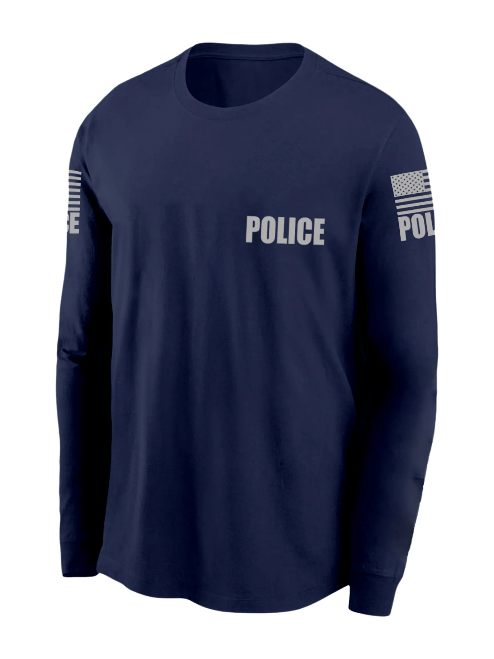 Navy Blue Police Men's Shirt - Long Sleeve (Gray)