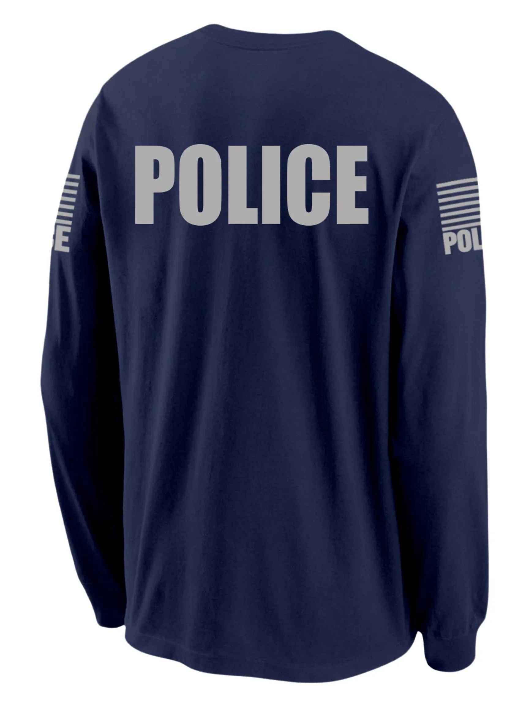 Navy Blue Police Men's Shirt - Long Sleeve (Gray)