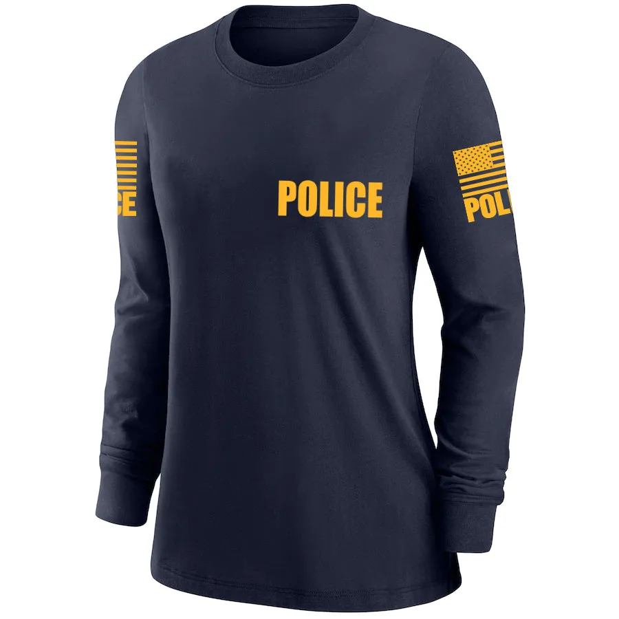 Navy Blue Police Women's Shirt - Long Sleeve (Golden Yellow)